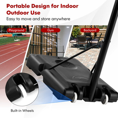 Costway Height Adjustable Basketball Hoop System Wheels & Fillable Base Basketball Goal - 6