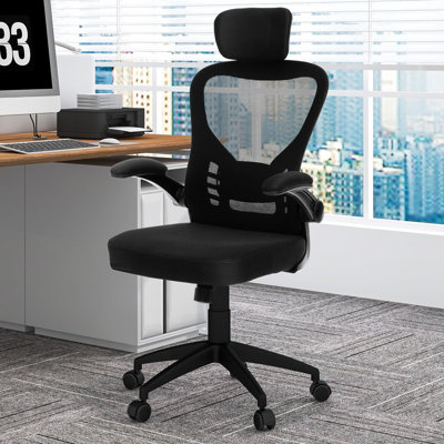 COSTWAY Height Adjustable Mesh Office Chair with Headrest