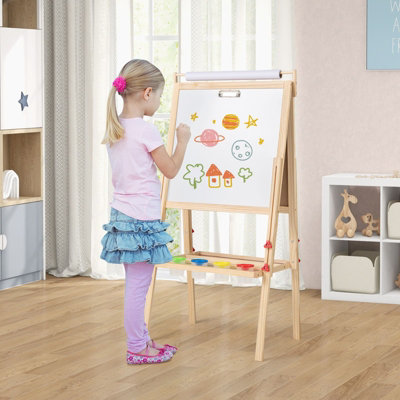 Pizarra De Caballete Infantil Doble Cara – Blanca Magnética Y Negra Para Tiza, Con Letras Magnéticas Y Accesorios, Juguete Educativo +3 Años