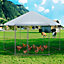Costway Hexagonal Metal Chicken Coop Chicken Run House Spire-shaped Cage w/ Wire Mesh