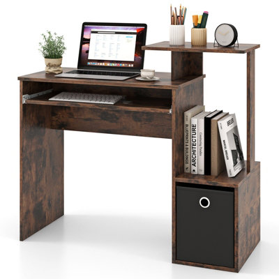 COSTWAY Home Office Computer Desk w/ Pull-out Keyboard Tray 100 x 40 cm ...