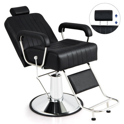 Costway Hydraulic Barber Chair Salon Chair Height Adjustable 360 Swivel Reclining Back