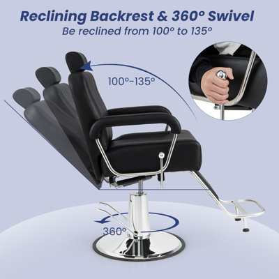 Stylische Friseurstuhl-Tischuhr Als Barber-Geschenk – Schwarz, 10,4 X 21,8 Cm, Leise & Dekorativ