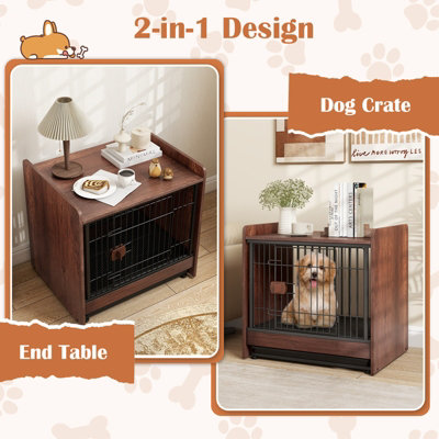 Costway Indoor Dog Cage Crate Pet House End Table W Photo Inspiration