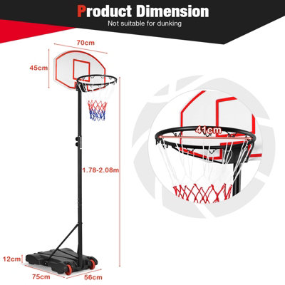Costway Indoor Outdoor Basketball Hoop System Portable Basketball Stand