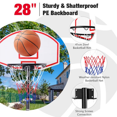 Costway Indoor Outdoor Basketball Hoop System Portable Basketball Stand - 6