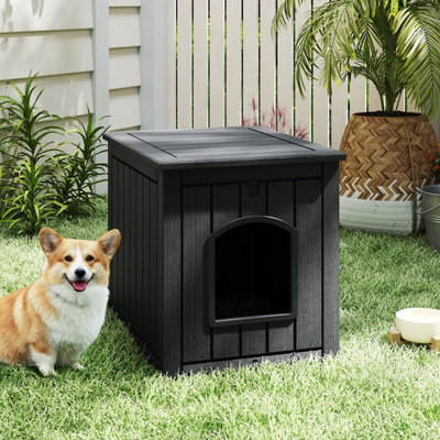 COSTWAY Indoor Outdoor Pet House Hidden Cat Litter Box Enclosure w ...