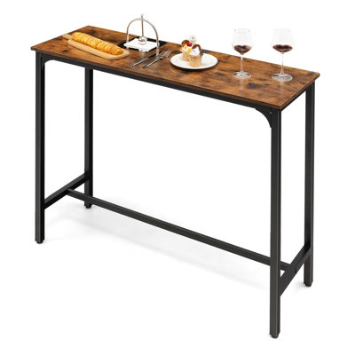 Costway Industrial Bar Table Counter Pub Table Kitchen Dining Sofa ...