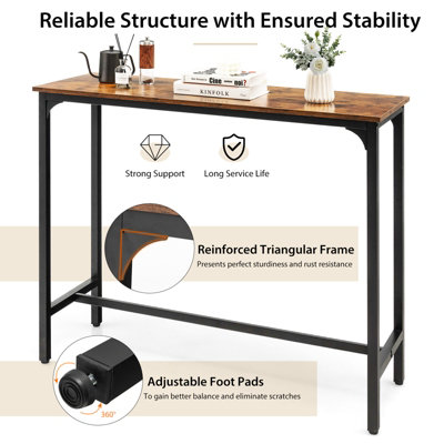 Costway Industrial Bar Table Counter Pub Table Kitchen Dining Sofa ...