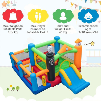 Costway Inflatable Bounce Castle Train Themed Kids Bouncer Jumping House Slide Playhouse - 7
