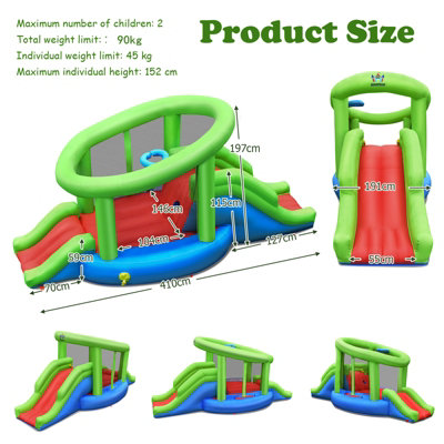 Costway Inflatable Kids Pirate Theme Bounce Castle Portable