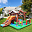 Costway Inflatable Bounce House Jumping Castle w / Slide & Mesh Protection