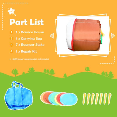 Costway Inflatable Bounce House Jumping Castle w / Slide & Mesh Protection - 7