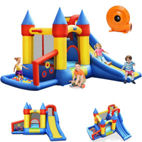 Costway Inflatable Bounce House Kids Bouncy Castle Jumping Climbing Slide w/ Air Blower