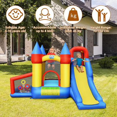 Costway Inflatable Bounce House Kids Bouncy Castle Jumping Climbing Slide w/ Air Blower - 4
