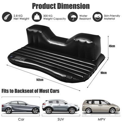 Blowing up air outlet mattress with car