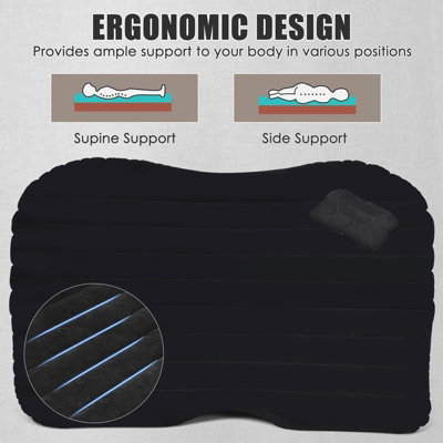 Costway Inflatable Car Air Mattress Leakproof Air Bed w/Electric Pump Blow Up Sleep Bed