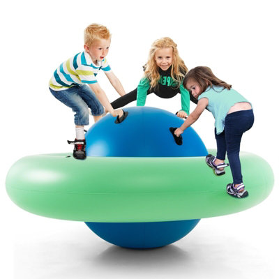 COSTWAY Inflatable Dome Rocker Bouncer 227cm Roll Tilt Climb & Bounce ...