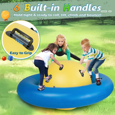 COSTWAY INFLATABLE DOME ROCKER BOUNCER 227CM ROLL TILT CLIMB & BOUNCE ...