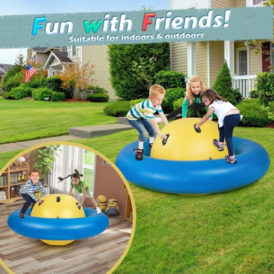 COSTWAY INFLATABLE DOME ROCKER BOUNCER 227CM ROLL TILT CLIMB & BOUNCE ...