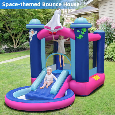 Costway Inflatable Kids Bouncy Castle Water Slide Jumping House with 480W Blower - 7