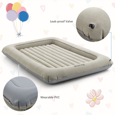 Costway Inflatable & Portable Kids Bed w/ Removable 2 Sides