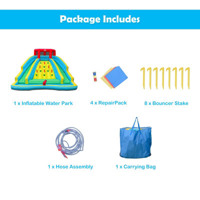 Costway Inflatable Slide Bouncer Backyard Inflatable Water Slide Park - 7