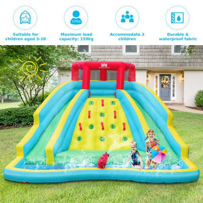 Costway Inflatable Slide Bouncer Backyard Inflatable Water Slide Park - 9