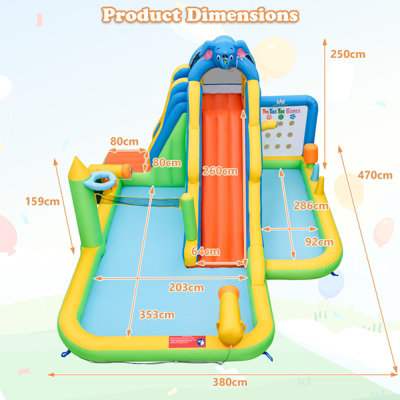Costway Inflatable Water Slide Giant Water Park for Kids Backyard Fun Blow-up Water Slide with Splash Pool - 3