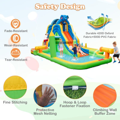 Costway Inflatable Water Slide Giant Water Park for Kids Backyard Fun Blow-up Water Slide with Splash Pool - 5