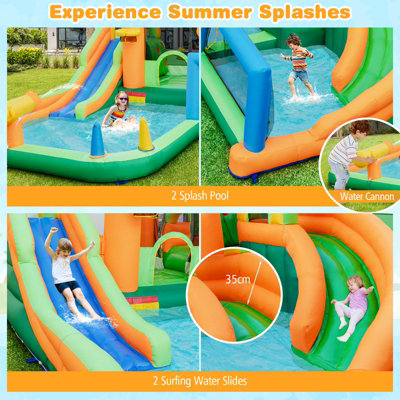 Costway Inflatable Water Slide Kids Water Park Bounce Castle Jumping W/ Climbing Wall - 5