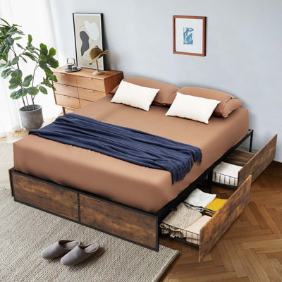 King bed deals foundation with drawers