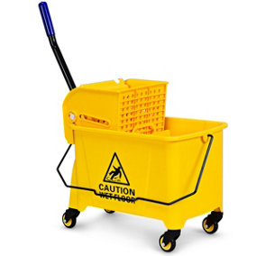 Costway Kentucky Mop Bucket Mobile Cleaning Floor Cart With Wringer Wheels Mop Holder