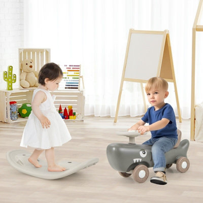 COSTWAY Kids 3-in-1 Convertible Rocking Horse & Sliding Car Indoor Outdoor