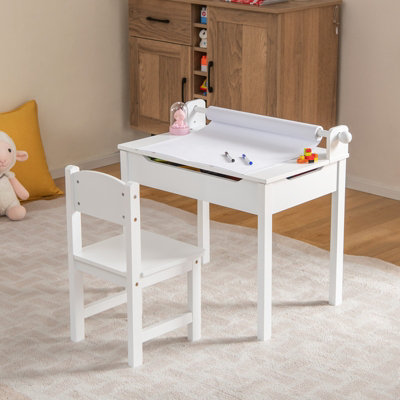 Costway Toddler Craft Table & Chair Set Kids Art Crafts Table