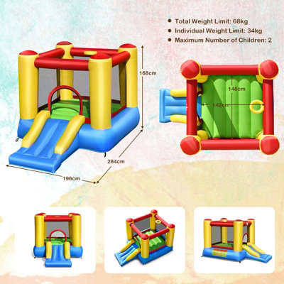 Costway Kids Bouncy House Inflatable Jumping Castle w/ Slide Bouncer Playhouse