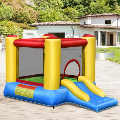 Costway Kids Bouncy House Inflatable Jumping Castle w/ Slide Bouncer Playhouse - 4