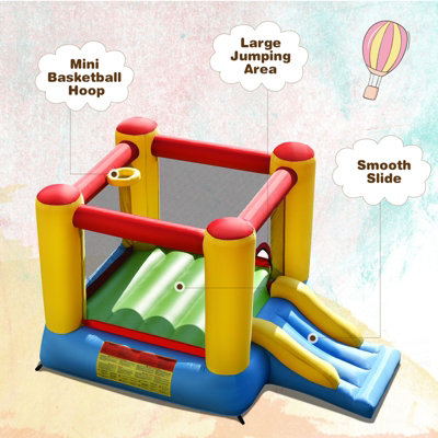 Costway Kids Bouncy House Inflatable Jumping Castle w/ Slide Bouncer Playhouse - 5