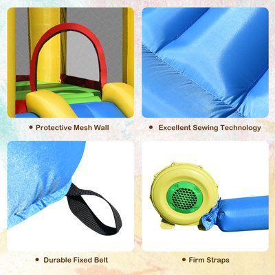 Costway Kids Bouncy House Inflatable Jumping Castle w/ Slide Bouncer Playhouse - 7