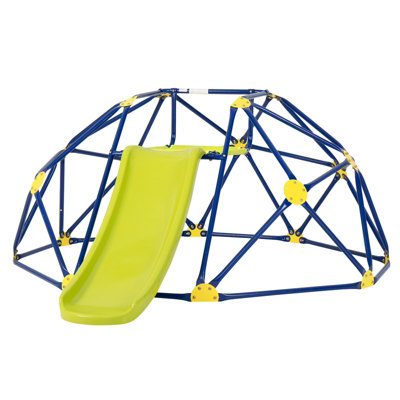 Costway Kids Climbing Dome & Play Set with Slide 180 KG Capacity Fabric Cushion 3-12 Years