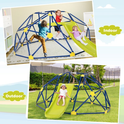 Costway Kids Climbing Dome & Play Set with Slide 180 KG Capacity Fabric Cushion 3-12 Years - 4