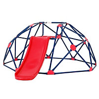 Costway Kids Climbing Dome & Play Set with Slide 180 KG Capacity Fabric Cushion 3-12 Years