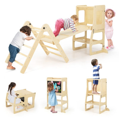 Costway Kids Climbing Toy Set Folding Climber w/ Reversible Ramp & Step Stool