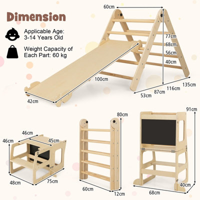 Costway Kids Climbing Toy Set Folding Climber w/ Reversible Ramp & Step Stool