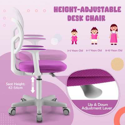 Costway Kids Computer Chair Low-Back Task Study Chair Children Office ...
