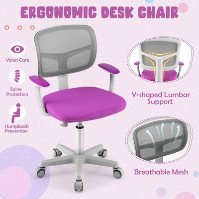 Costway Kids Computer Chair Low-Back Task Study Chair Children Office ...