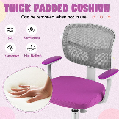 Purple Desk Chair Kids Mesh Desk Chair Adjustable Height, Swivel - Main Image