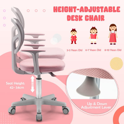 Costway Kids Computer Chair Low Back Task Study Chair Children Office Chair Height Adjustable