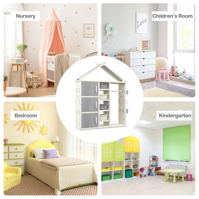 COSTWAY Kids Costume Storage Closet Children Dress Up Rack Clothing ...