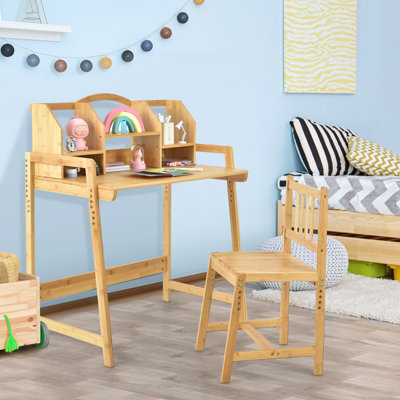 Wooden childs desk online and chair